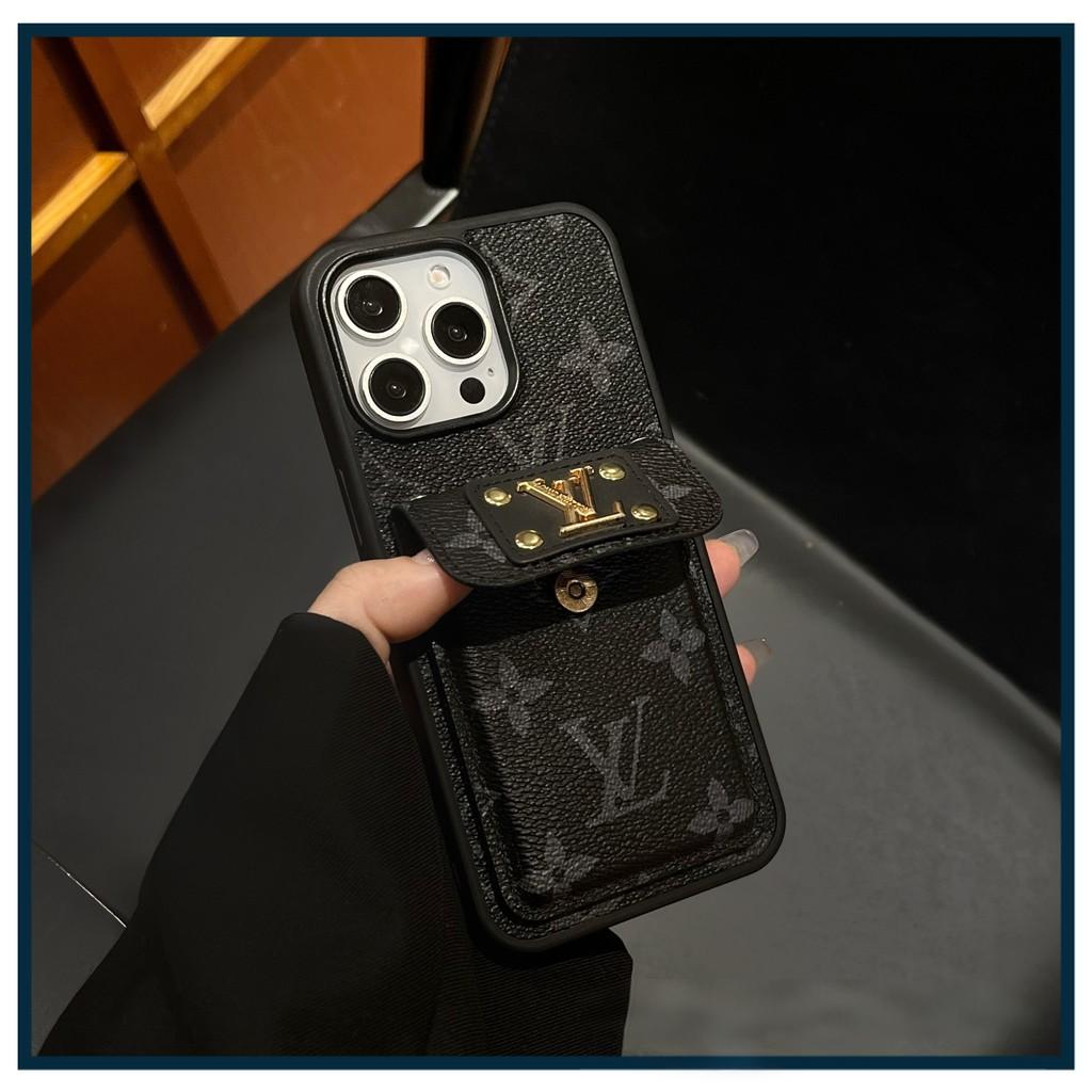 Premium Card Wallet Phone Case with Gold Hardware – Designer Inspired