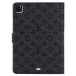 3D Embossed Canvas Monogram Holster Apple iPad Flip Cover With Stand Function