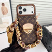 Stylish LV Print Multifunctional iPhone Crossbody Case