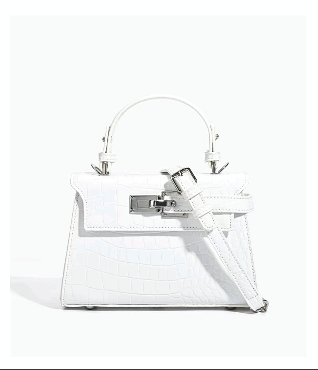 Crocodile-Print Light Luxury Kelly Bag