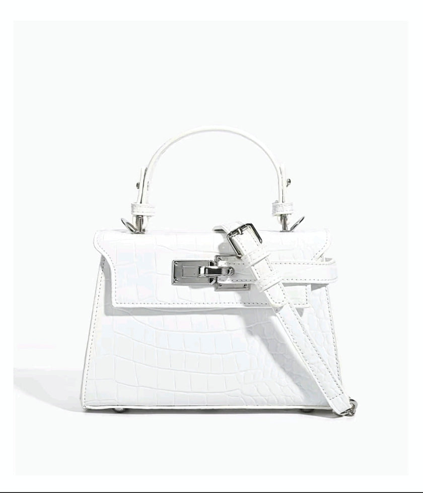 Crocodile-Print Light Luxury Kelly Bag