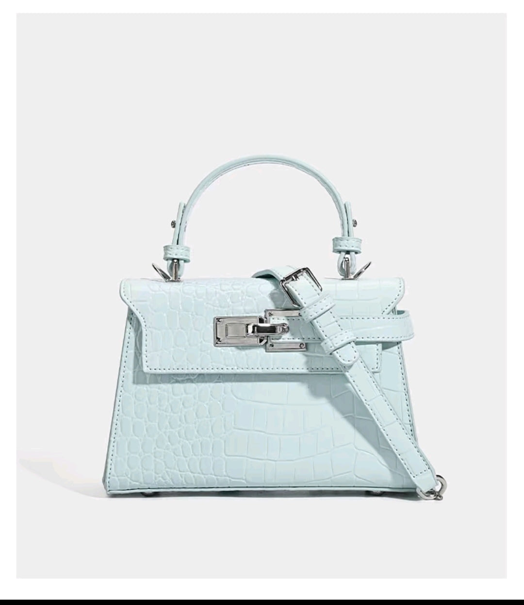 Crocodile-Print Light Luxury Kelly Bag