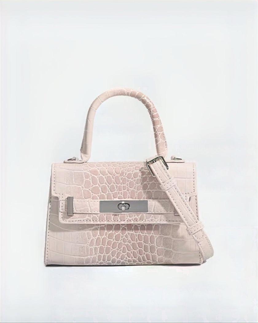 Crocodile-Print Light Luxury Kelly Bag