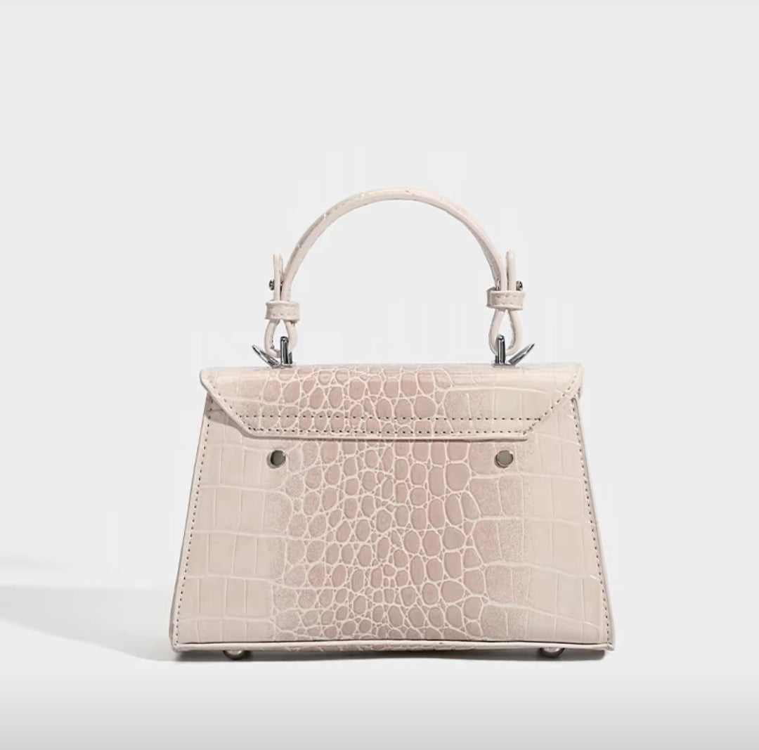 Crocodile-Print Light Luxury Kelly Bag