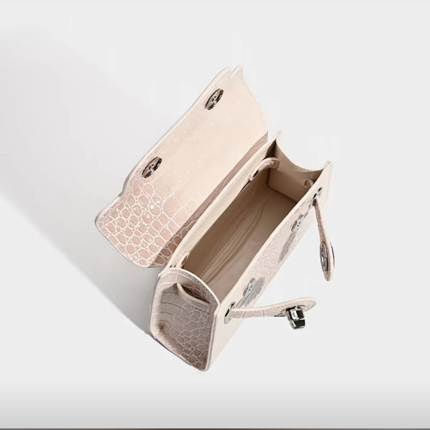 Crocodile-Print Light Luxury Kelly Bag