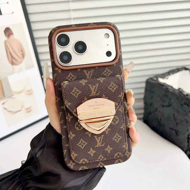 Stylish LV Print Multifunctional iPhone Crossbody Case