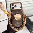 Stylish LV Print Multifunctional iPhone Crossbody Case