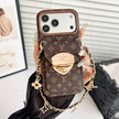 Stylish LV Print Multifunctional iPhone Crossbody Case