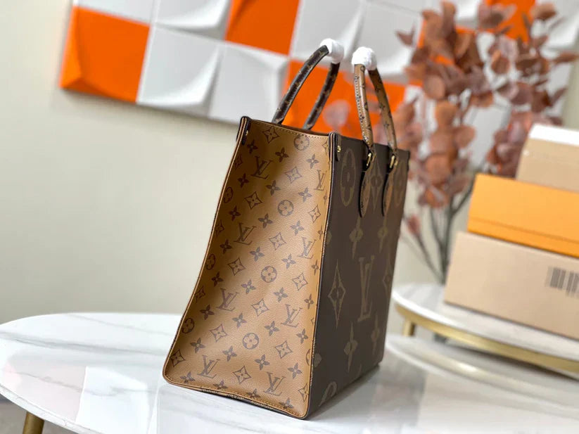 Luxe Monogram Leather Tote BagHandbag
