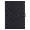 3D Embossed Canvas Monogram Holster Apple iPad Flip Cover With Stand Function