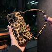 Leopard Wallet Crossbody Phone Case with Detachable Handle & Snake Charm