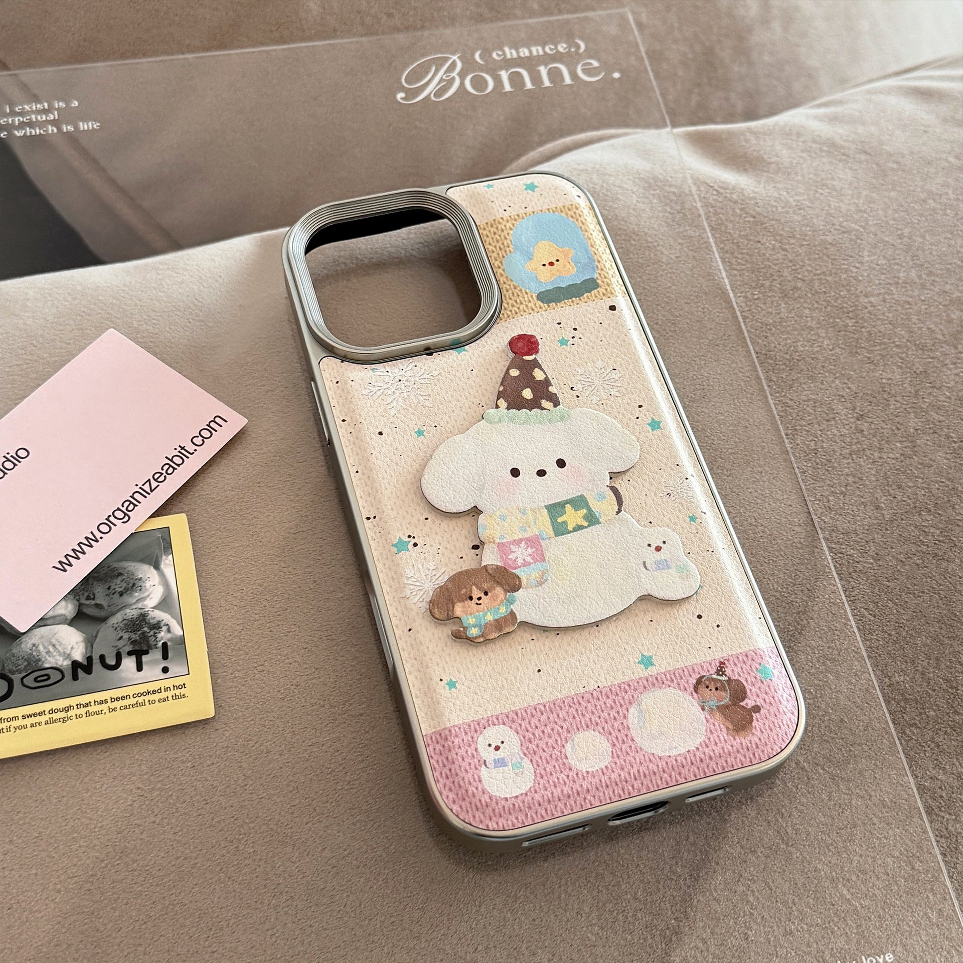 ins sweet girl puppy apple 16 mobile phone case 17pro max cortical three-dimensional application iPhone15 anti-drop 14 hard