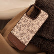 Ins Sketch Flower iPhone 16 Case 17Pro Max Leather 15 For iPhone13 Retro 11 Hard Case