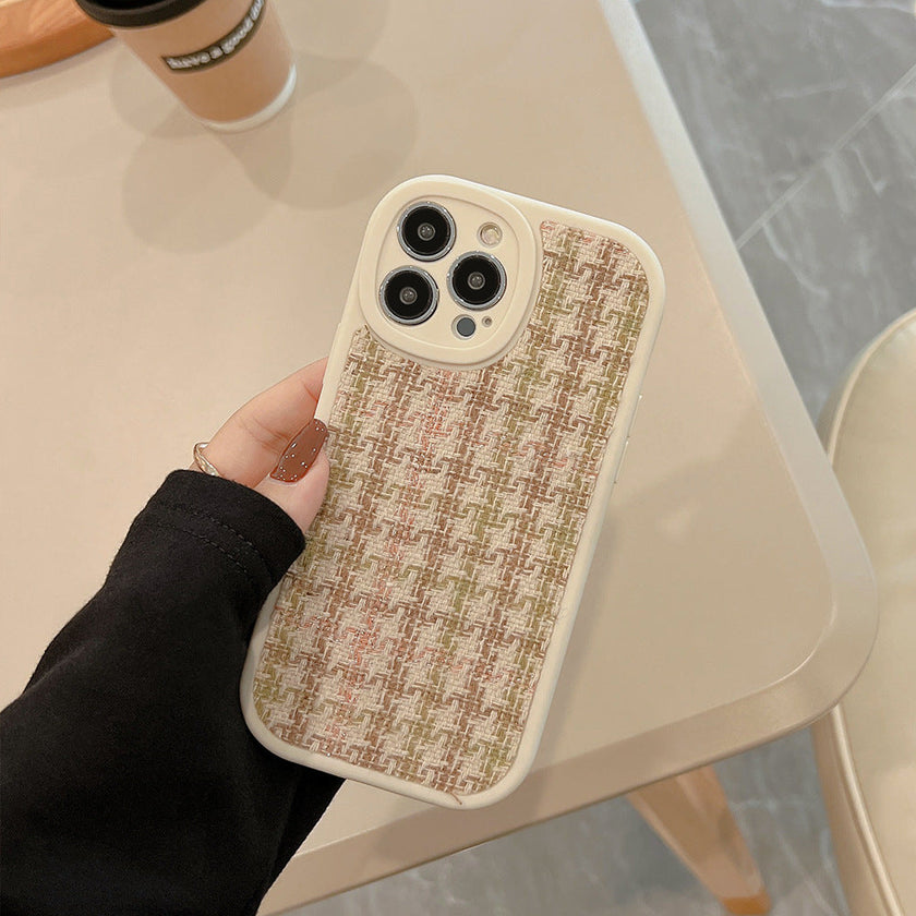 Flannel Xiaoxiangfeng 14pro max Apple phone case iPhone13 plaid 12 for 15 thousand bird grids 11 hair X