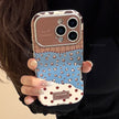 Retro leopard print splicing leather for iphone17 Apple 16promax mobile phone case 15 anti-drop 17 advanced 12