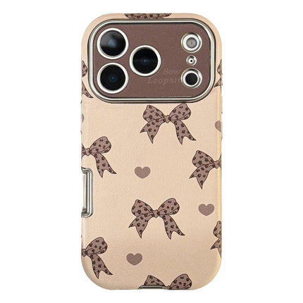 Leopard print bow iphone17 apple 16promax mobile phone case 15 for 13 sweet and cool retro 14 leather case