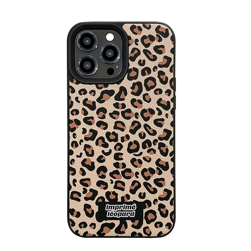 Maillard leopard print iPhone case iPhone16 autumn and winter 17 for 14 leather print 15promax autumn and winter personality