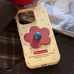 Red flower apple 16 mobile phone case iphone17promax for 12 leather pattern three-dimensional 14 retro 13 anti-drop