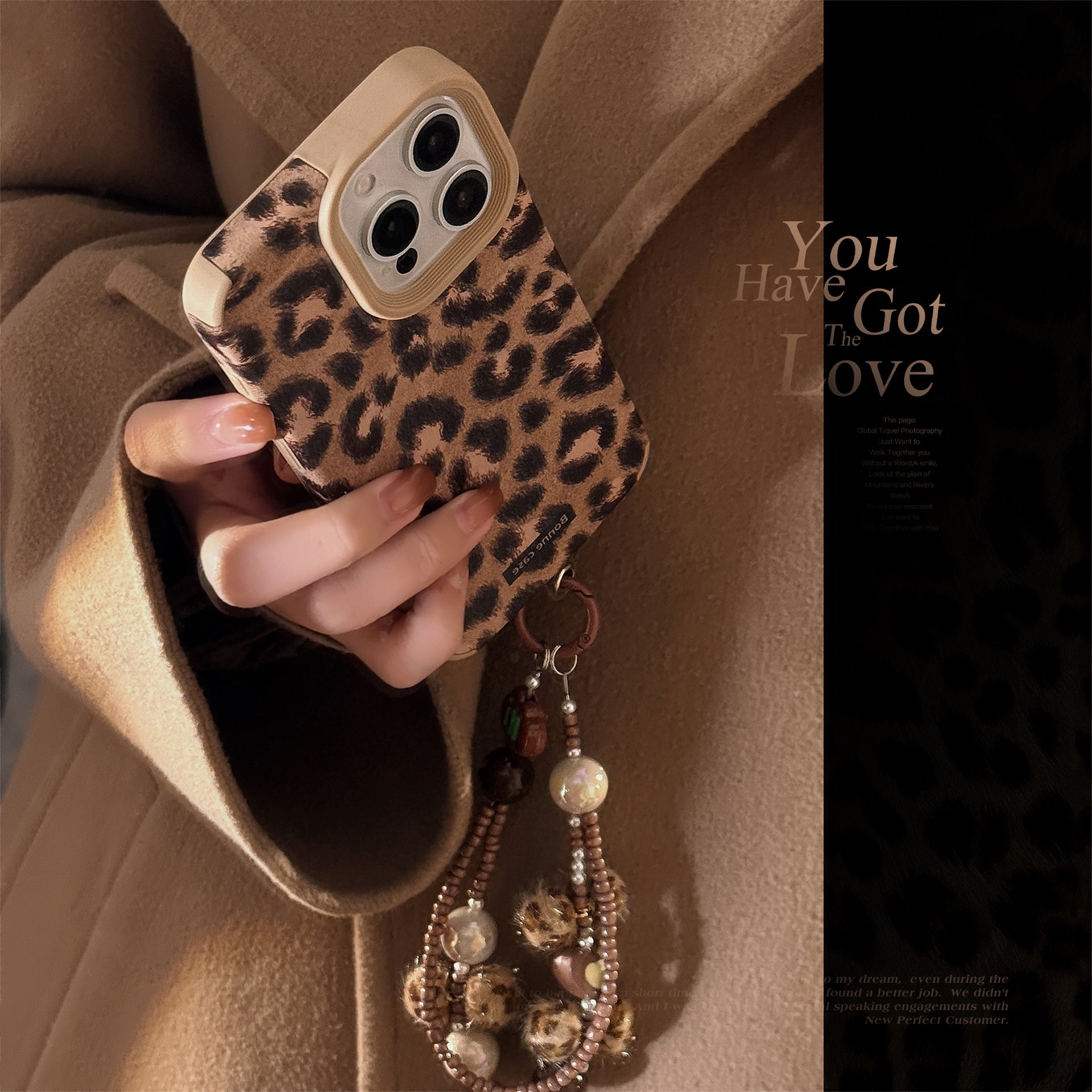 European and American leopard print plush rope for iphone16 iPhone case 15promax suede 14 retro 17 soft