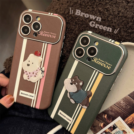 American stripes are suitable for Apple 15promax mobile phone case iphone16 cartoon bracket 17 all-inclusive 13 generation 14.