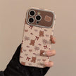Cute bear flower for iphone16 apple 15 mobile phone case 13promax leather 17 literary and fresh 12