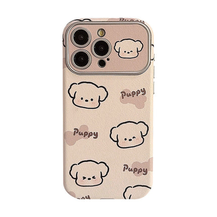 Cream cute puppy for iphone16 apple 15 mobile phone case 17promax cortex 11 generation hair 14 soft cover