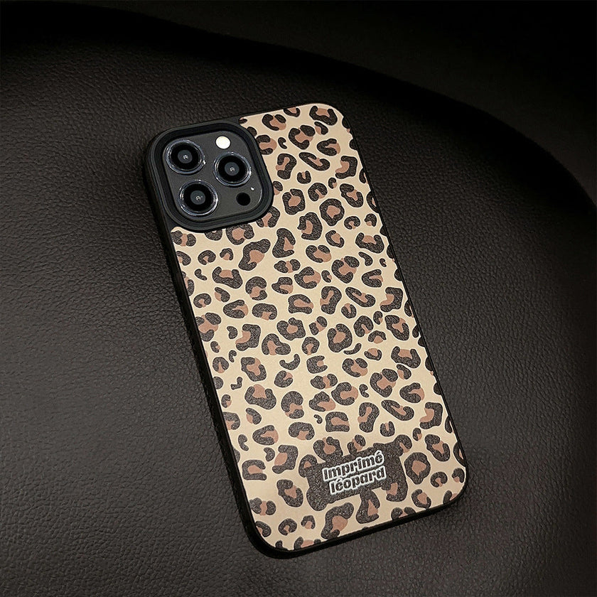 Maillard leopard print iPhone case iPhone16 autumn and winter 17 for 14 leather print 15promax autumn and winter personality