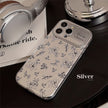 Sketch flower for iphone16 iPhone 15 mobile phone case 13promax silver leather 17 premium sense 12 Korean