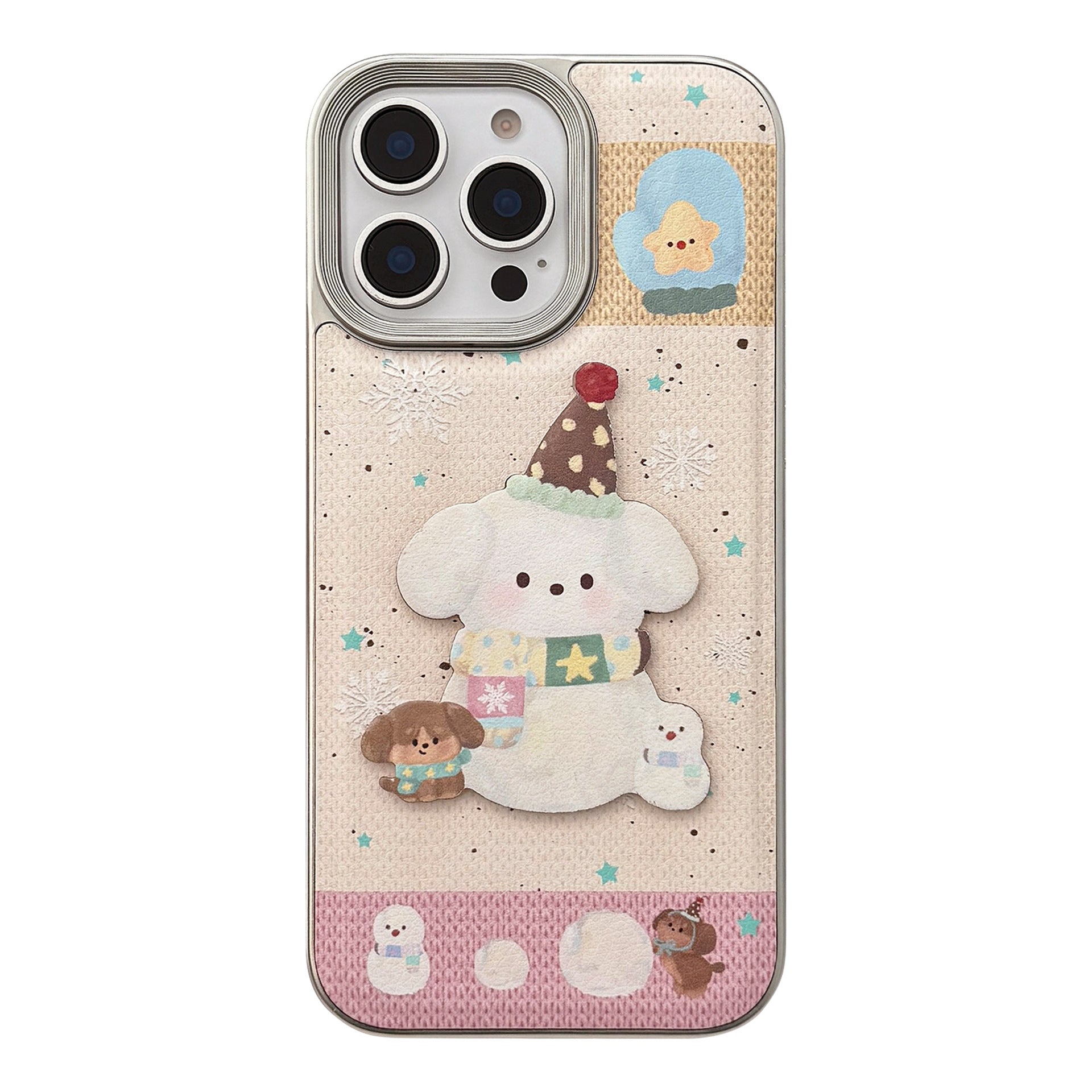 ins sweet girl puppy apple 16 mobile phone case 17pro max cortical three-dimensional application iPhone15 anti-drop 14 hard