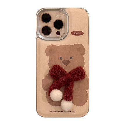 Fun plush animal Apple 16 mobile phone case 17promax cortex three-dimensional 15 suitable for iPhone13 hair generation
