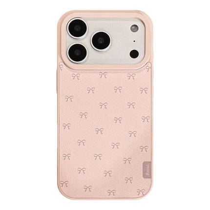 Pink bow leather phone case Apple 17promax for iPhone16 Korean 15 Huawei Samsung 14