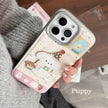 ins sweet girl puppy apple 16 mobile phone case 17pro max cortical three-dimensional application iPhone15 anti-drop 14 hard