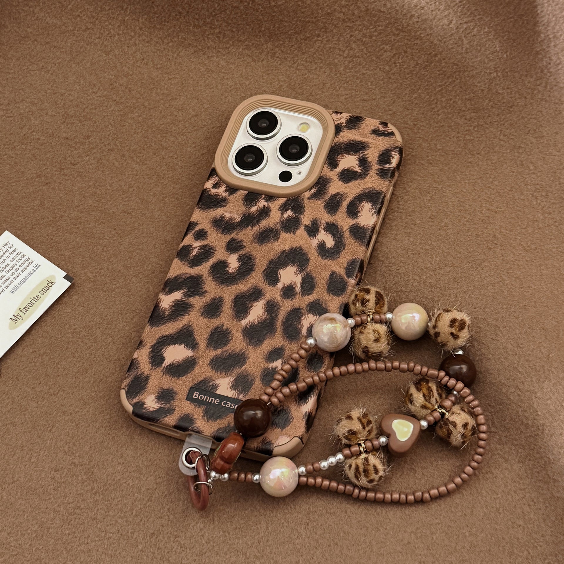 European and American leopard print plush rope for iphone16 iPhone case 15promax suede 14 retro 17 soft