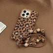 European and American leopard print plush rope for iphone16 iPhone case 15promax suede 14 retro 17 soft