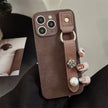 Camellia wristband iPhone15 iPhone case 14promax light luxury leather 13 suitable for 11 autumn and winter retro