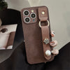 Camellia wristband iPhone15 iPhone case 14promax light luxury leather 13 suitable for 11 autumn and winter retro