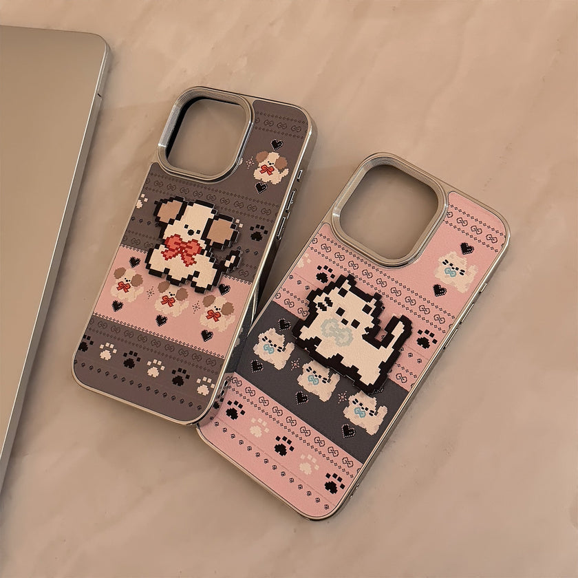 Fair Island cartoon apple 16 mobile phone case 17promax leather 15 for iPhone13 plating hard 11 couple