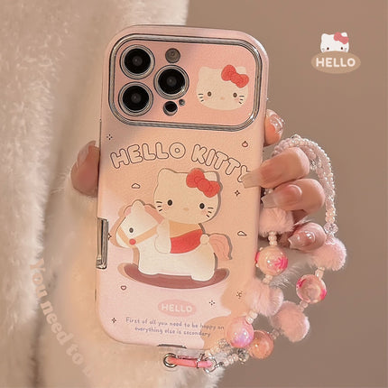 Cortical Trojan cat applies to Apple 15promax mobile phone case iphone16 soft cute cartoon 17 lanyard 14 soft