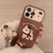 Brown three-dimensional West Highland suitable for Apple 15promax mobile phone case iphone16 leather cartoon 17 lanyard 14