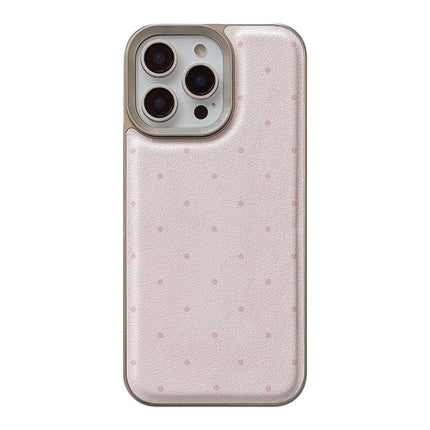 Korean simple polka dot Apple 16 mobile phone case 17promax leather 15 for iPhone13 personality 14 couples
