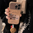 Autumn and winter cartoon small animals for iphone16 mobile phone case apple 15promax suede 14 hairball rope 17