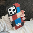 Personalized retro plaid splicing for iphone16promax iPhone 17 case 15 premium 14 leather 13