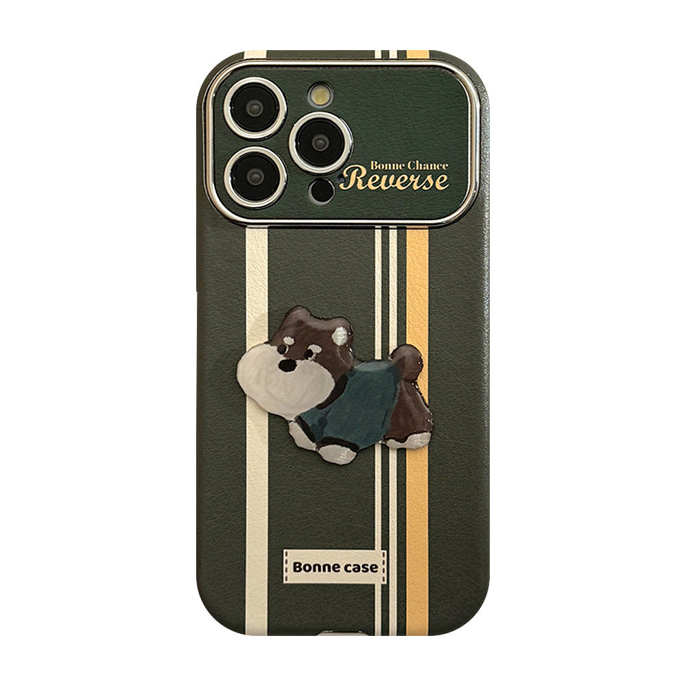 American stripes are suitable for Apple 15promax mobile phone case iphone16 cartoon bracket 17 all-inclusive 13 generation 14.