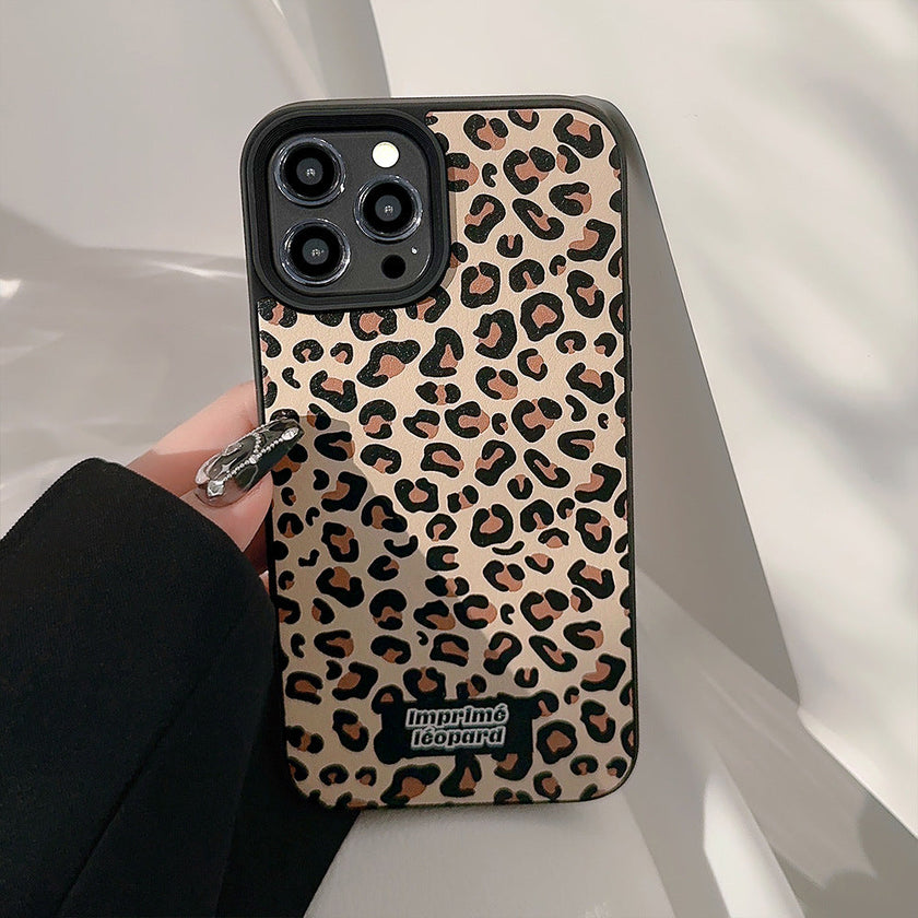 Maillard leopard print iPhone case iPhone16 autumn and winter 17 for 14 leather print 15promax autumn and winter personality