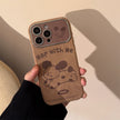 Brown cartoon for iphone16 iPhone case 15promax suede 14 hairball rope 17 autumn and winter couple