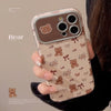Cute bear flower for iphone16 apple 15 mobile phone case 13promax leather 17 literary and fresh 12