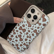 Vintage leopard print bow iPhone 17 case 16promax leather 15 for iPhone13 silver edge 11 hard