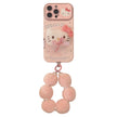 Cute pink bow cat for iphone16promax mobile phone case Apple 15 three-dimensional leather 14 bracelet 17