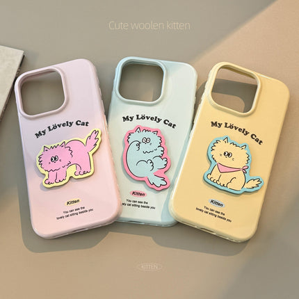 Fun color cat iphone16 mobile phone case apple 15promax for 17 anti-drop 14 three-dimensional 13 creative