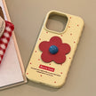 Red flower apple 16 mobile phone case iphone17promax for 12 leather pattern three-dimensional 14 retro 13 anti-drop